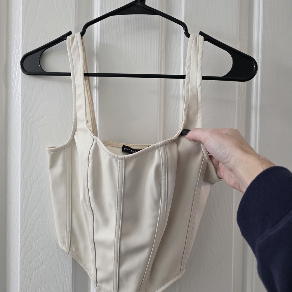 Sincerely Jules Faux Leather Corset Top